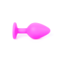 Анальная пробка с голубым кристаллом Plug-Jewellery Pink Silicon PLUG Medium- Light Blue Diamond