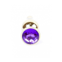 Анальная пробка с фиолетовым камнем Plug-Jewellery Gold BUTT PLUG- Purple