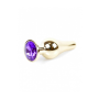 Анальная пробка с фиолетовым камнем Plug-Jewellery Gold BUTT PLUG- Purple