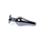 Анальная пробка из полированного алюминия с камнем Plug-Jewellery Dark Silver BUTT PLUG- Dark Blue