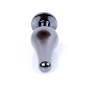 Анальная пробка из полированного алюминия с камнем Plug-Jewellery Dark Silver BUTT PLUG- Dark Blue