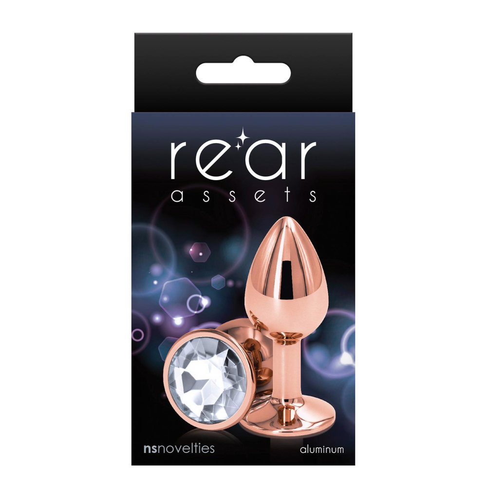 Анальная пробка NS Novelties REAR ASSETS ROSE GOLD SMALL CLEAR