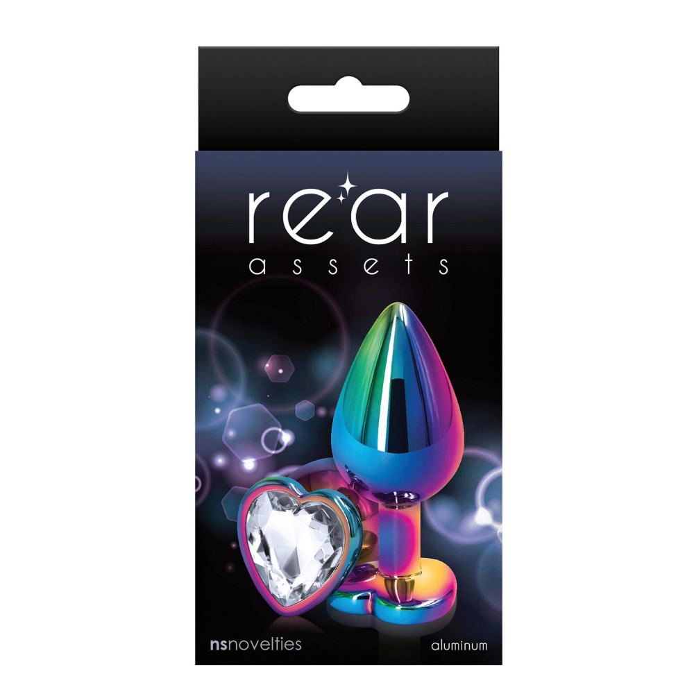 Анальная пробка NS Novelties REAR ASSETS MULTICOLOR HEART MEDIUM CLEAR