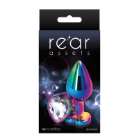 Анальная пробка NS Novelties REAR ASSETS MULTICOLOR HEART MEDIUM CLEAR