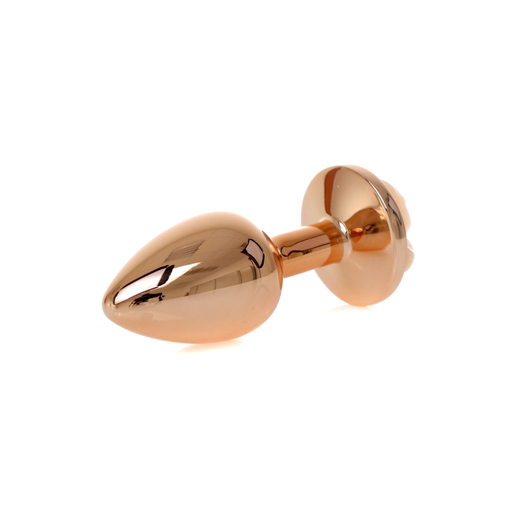 Анальная пробка с оранжевой розочкой Plug-Jewellery Red Gold PLUG ROSE- Peach