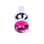 Анальная пробка с розовым кристаллом Plug-Jewellery Silver BUTT PLUG- Pink