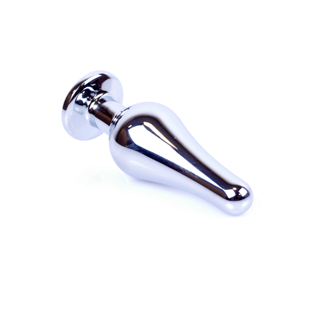 Анальная пробка с красным кристаллом Plug-Jewellery Silver BUTT PLUG- Red