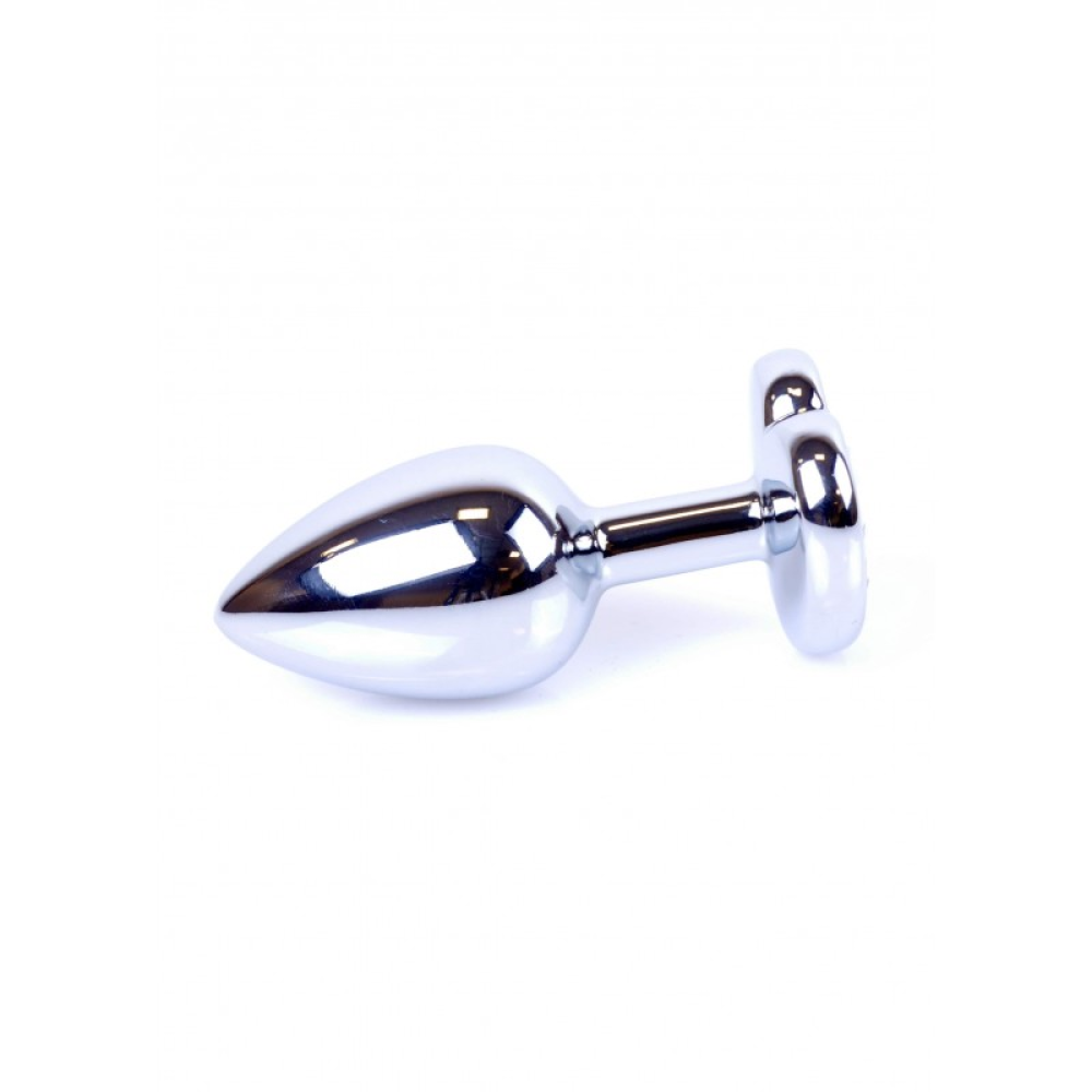 Анальная пробка с синим кристаллом в виде сердца Plug-Jewellery Silver Heart PLUG- Dark Blue