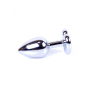 Анальная пробка с синим кристаллом в виде сердца Plug-Jewellery Silver Heart PLUG- Dark Blue