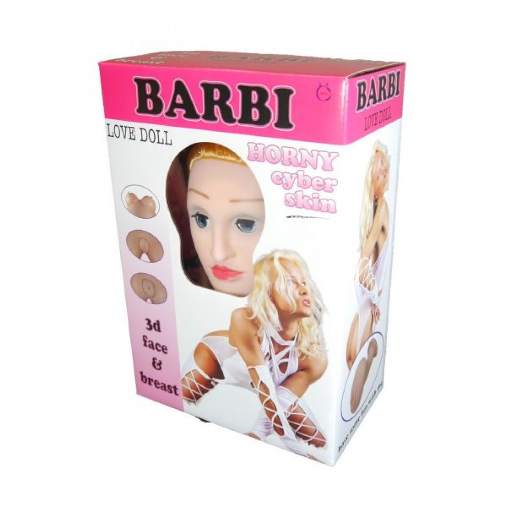 Надувная кукла " BARBI- 3D " с вставкой из киберкожи и вибростимуляцией