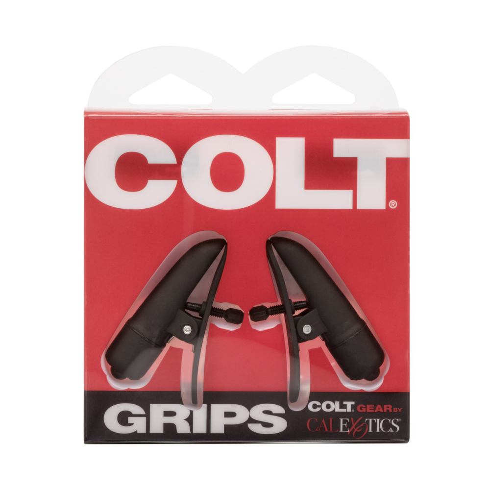 Зажимы на соски с вибрацией COLT Grips, черные