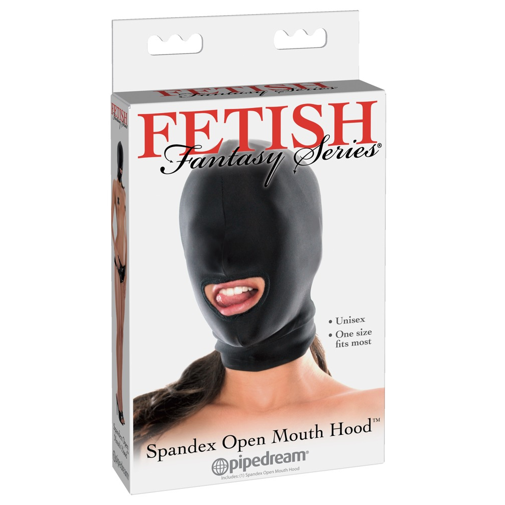 Маска эластичная Fetish Fantasy Series с отверстием для рта, черная, One Size