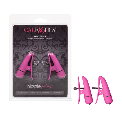 Зажимы на соски с вибрацией California Exotic Novelties, розовые, 7 см