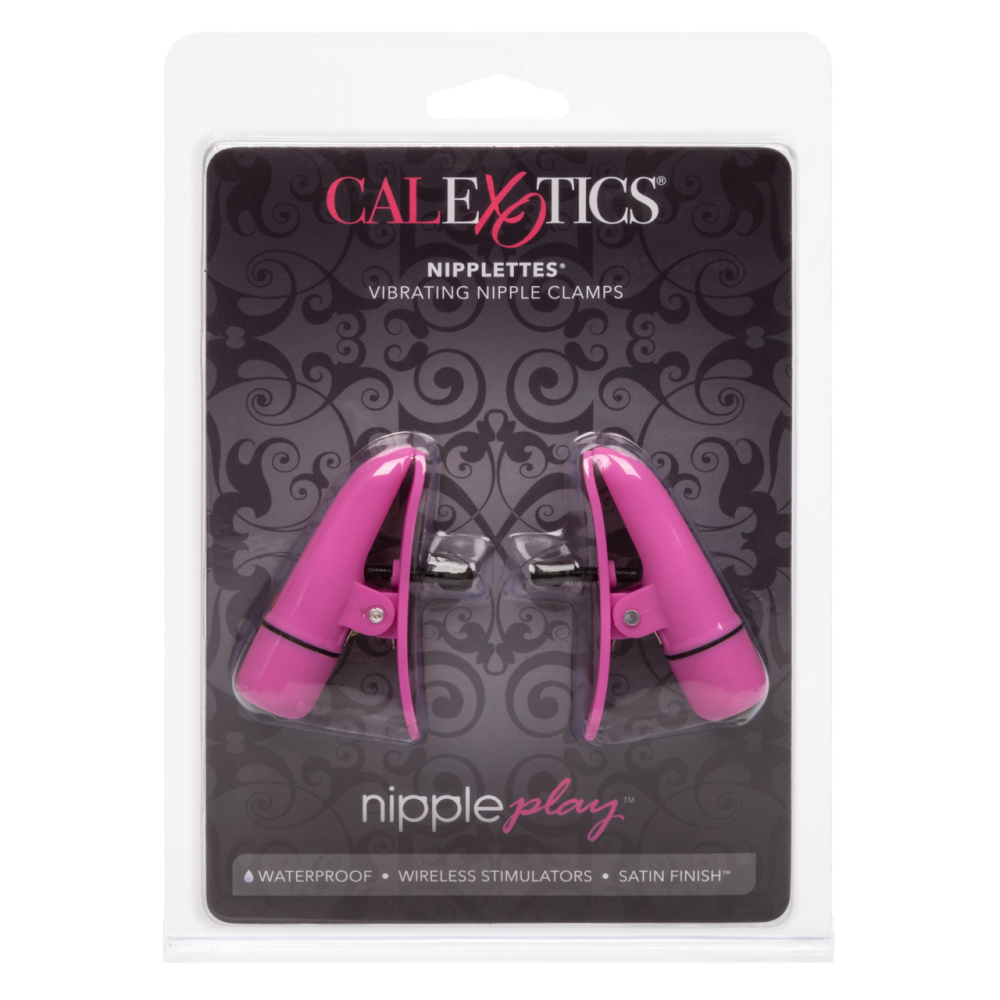 Зажимы на соски с вибрацией California Exotic Novelties, розовые, 7 см