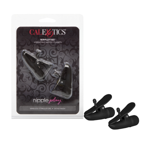 Зажимы на соски с вибрацией California Exotic Novelties, черные, 7 см