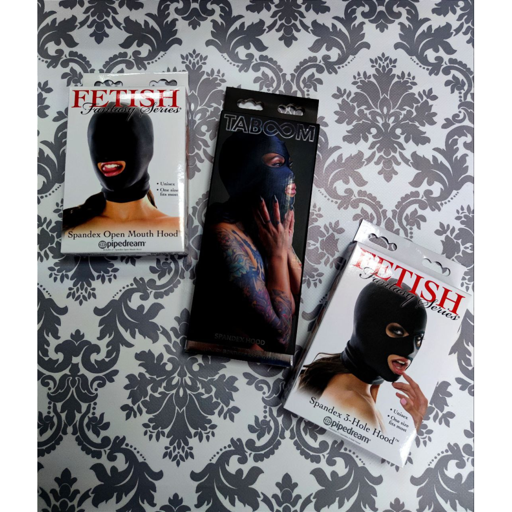 Маска с открытыми глазами и ртом Pipedream Fetish Fantasy Series, черная