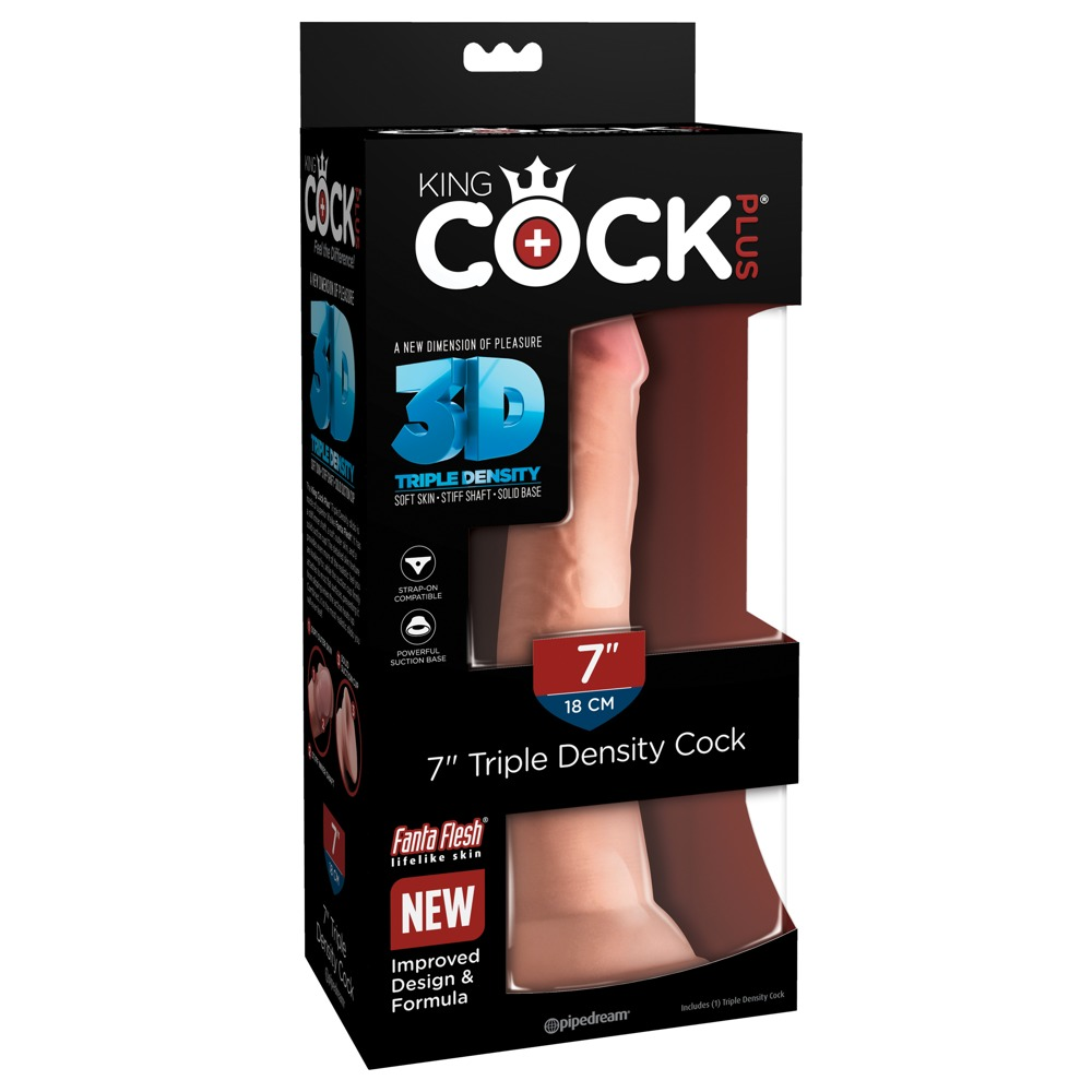 Фаллоимитатор реалистичный на присоске Pipedream King Cock, бежевый