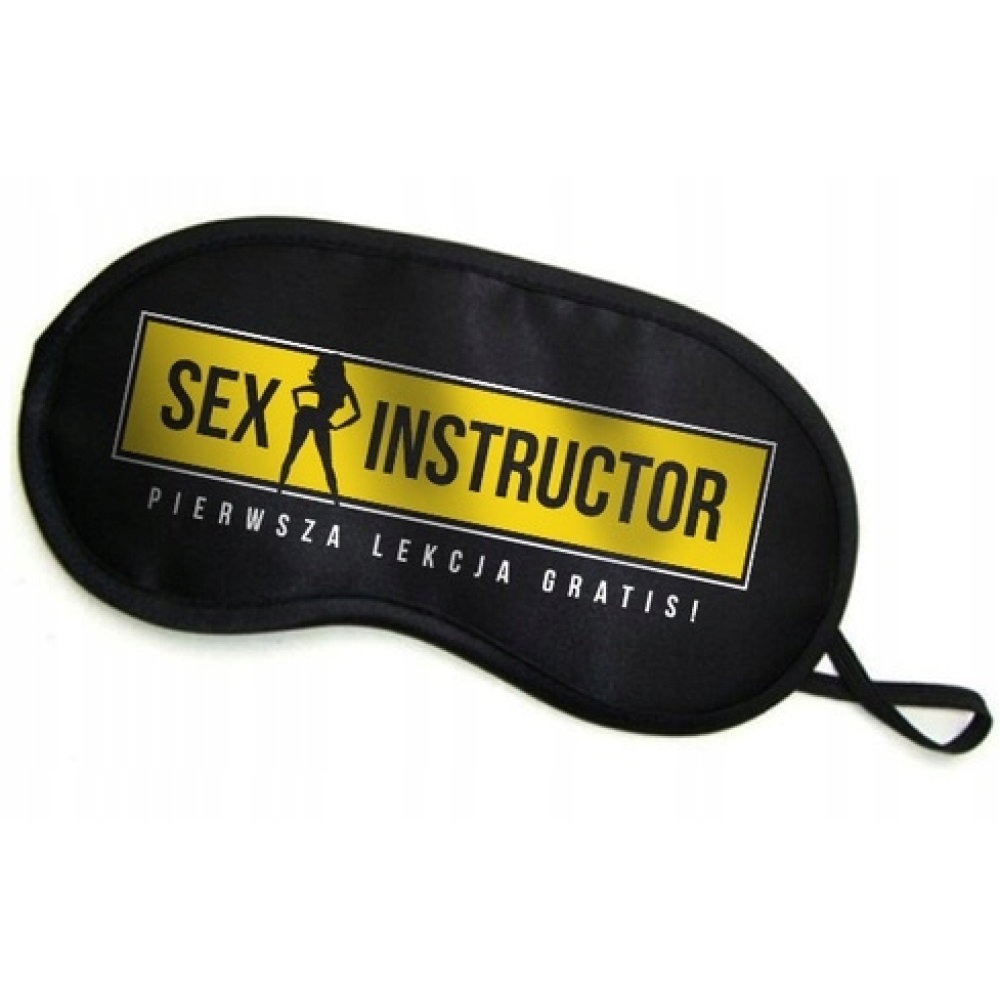 Маска на глаза с надписью "SEX INSTRUCTOR'
