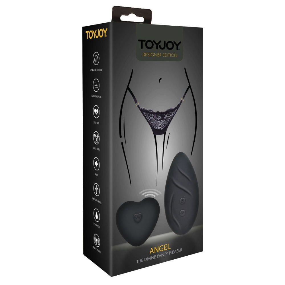 Вибратор в трусики с дистанционным пультом управления Toy Joy, трусики в комплекте, черного цвета