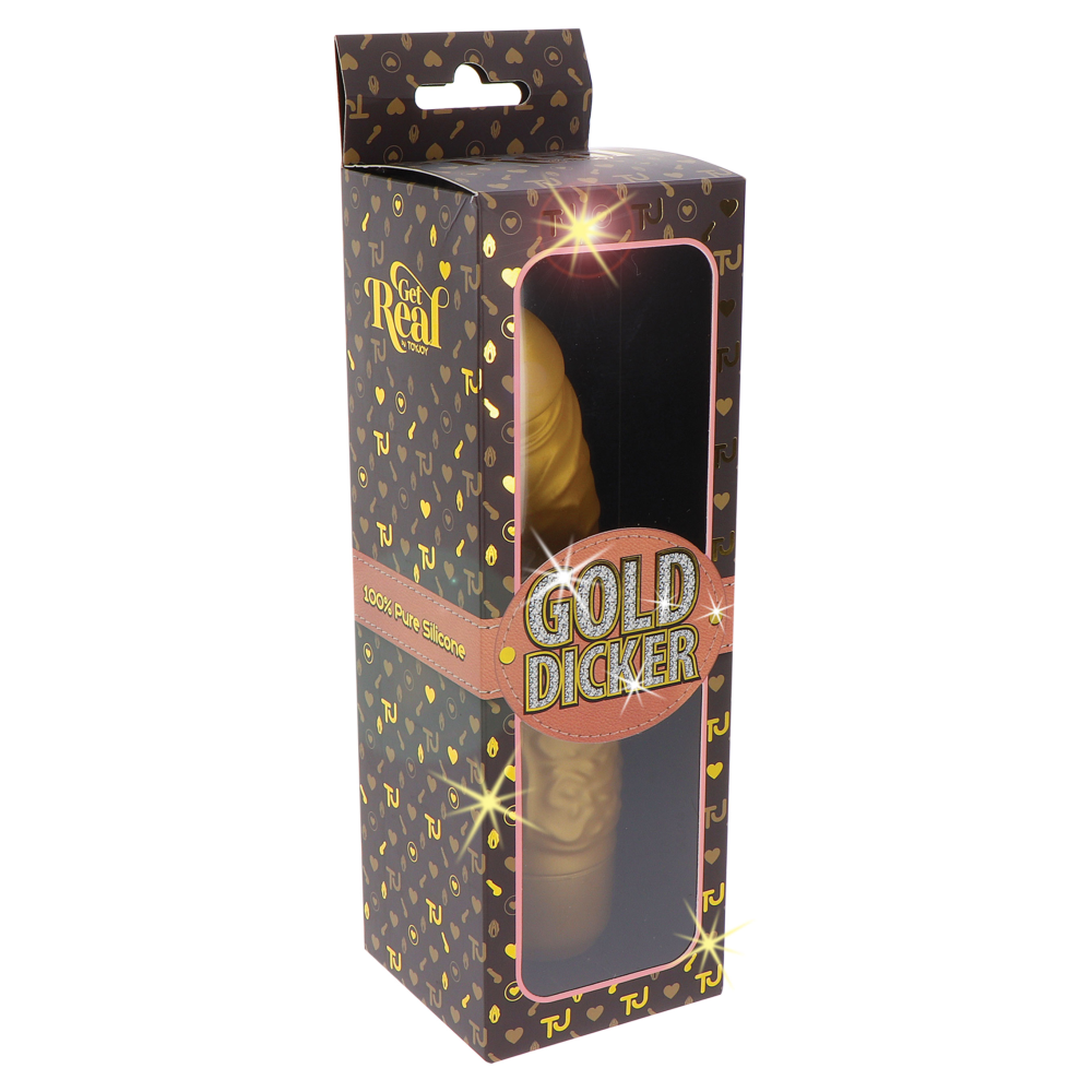 Вибратор реалистичный Gold Dicker, золотистый