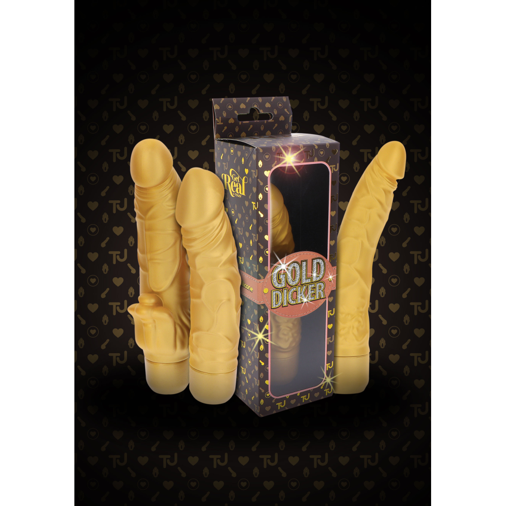 Вибратор реалистичный Gold Dicker, золотистый