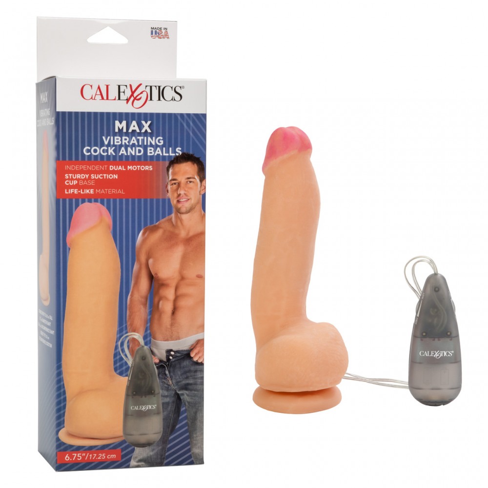 Вибратор на присоске с пультом управления California Exotics Max Vibrating Cock & Balls