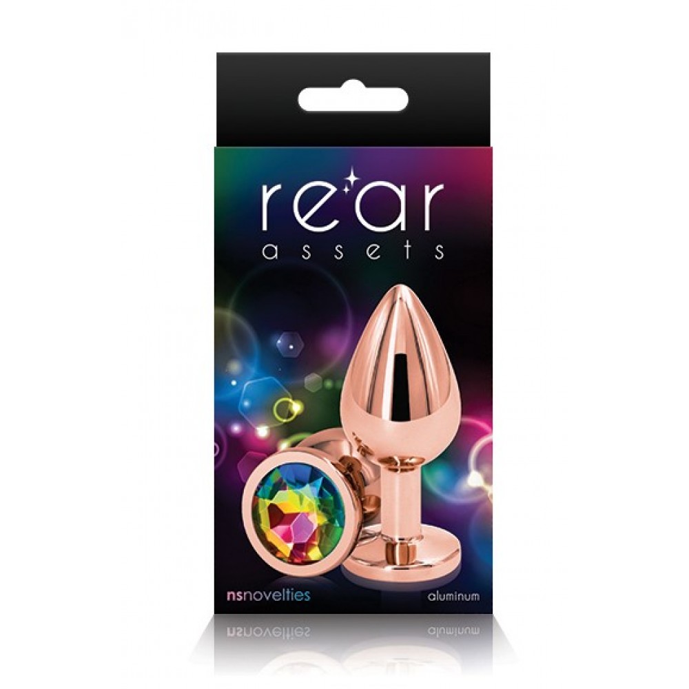 Анальная пробка с радужным камнем Ns Novelties Inc. Rear Assets Rose Gold Small