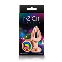 Анальная пробка с радужным камнем Ns Novelties Inc. Rear Assets Rose Gold Small