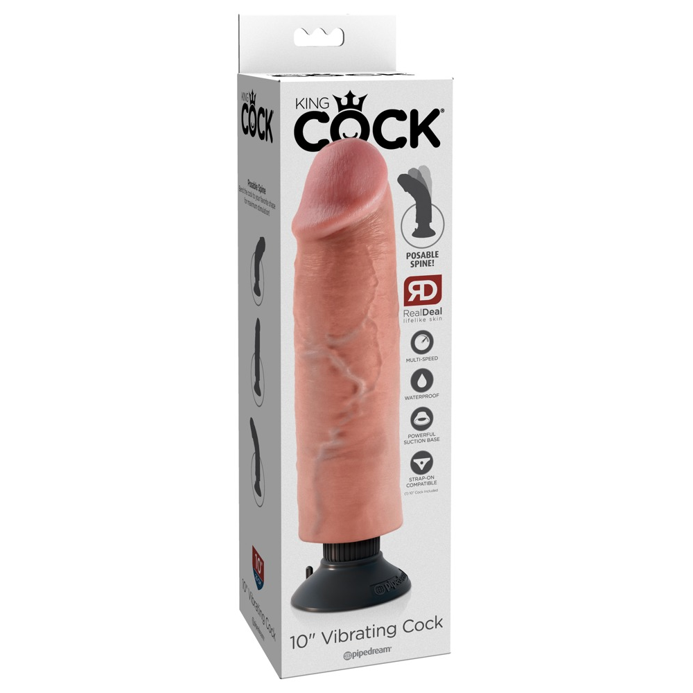 Вибратор на присоске Pipedream King Cock бежевый