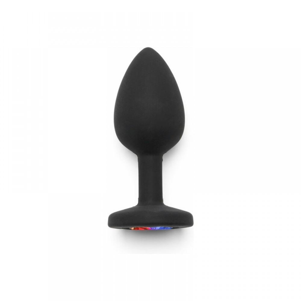 Пробка с радужным камнем силикон черный Toy Joy Rainbow Booty Jewel Small