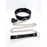 Ошейник с поводком DS Fetish Collar with leash black