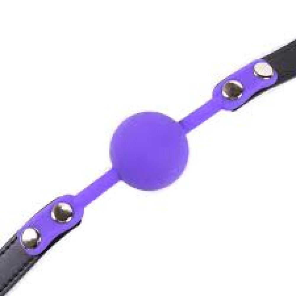 Кляп силиконовый Silicone ball gag metal accesso purple