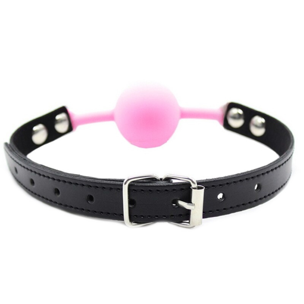 Кляп силиконовый Silicone ball gag metal accesso pink