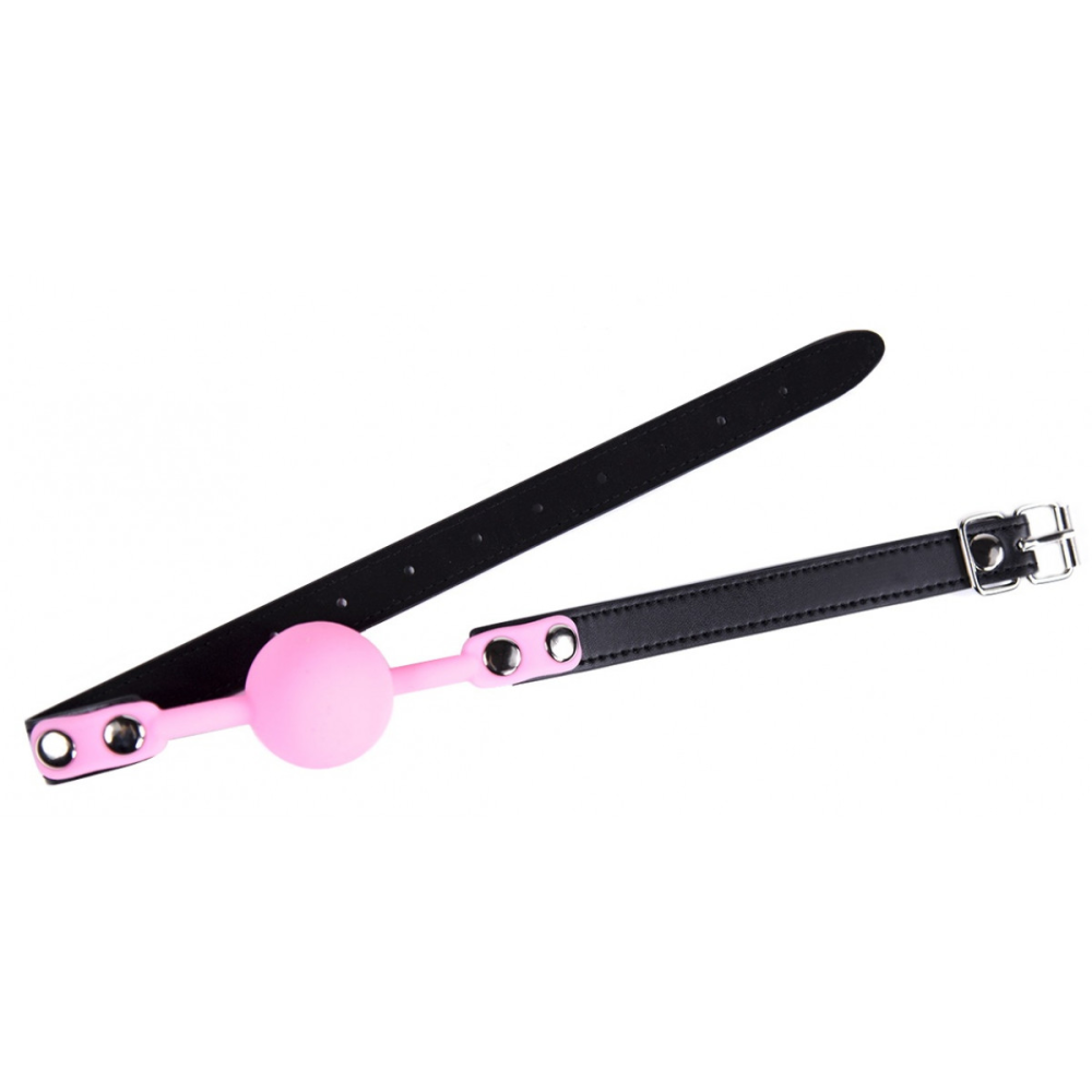 Кляп силиконовый Silicone ball gag metal accesso pink