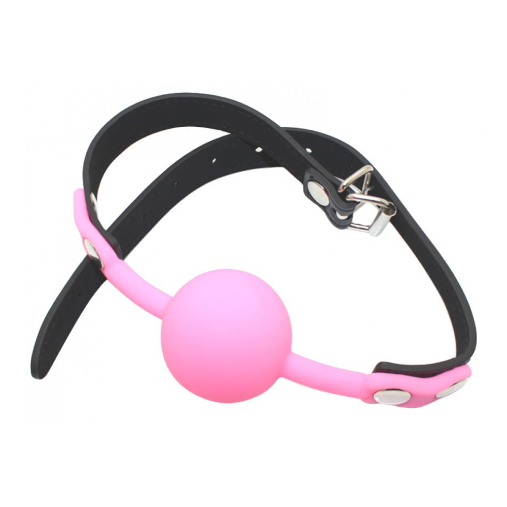 Кляп силиконовый Silicone ball gag metal accesso pink