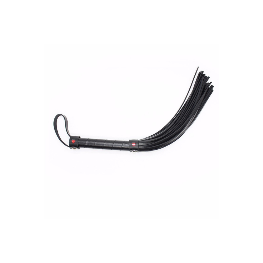 Флоггер с красным сердцем DS Fetish Flogger black with red heart