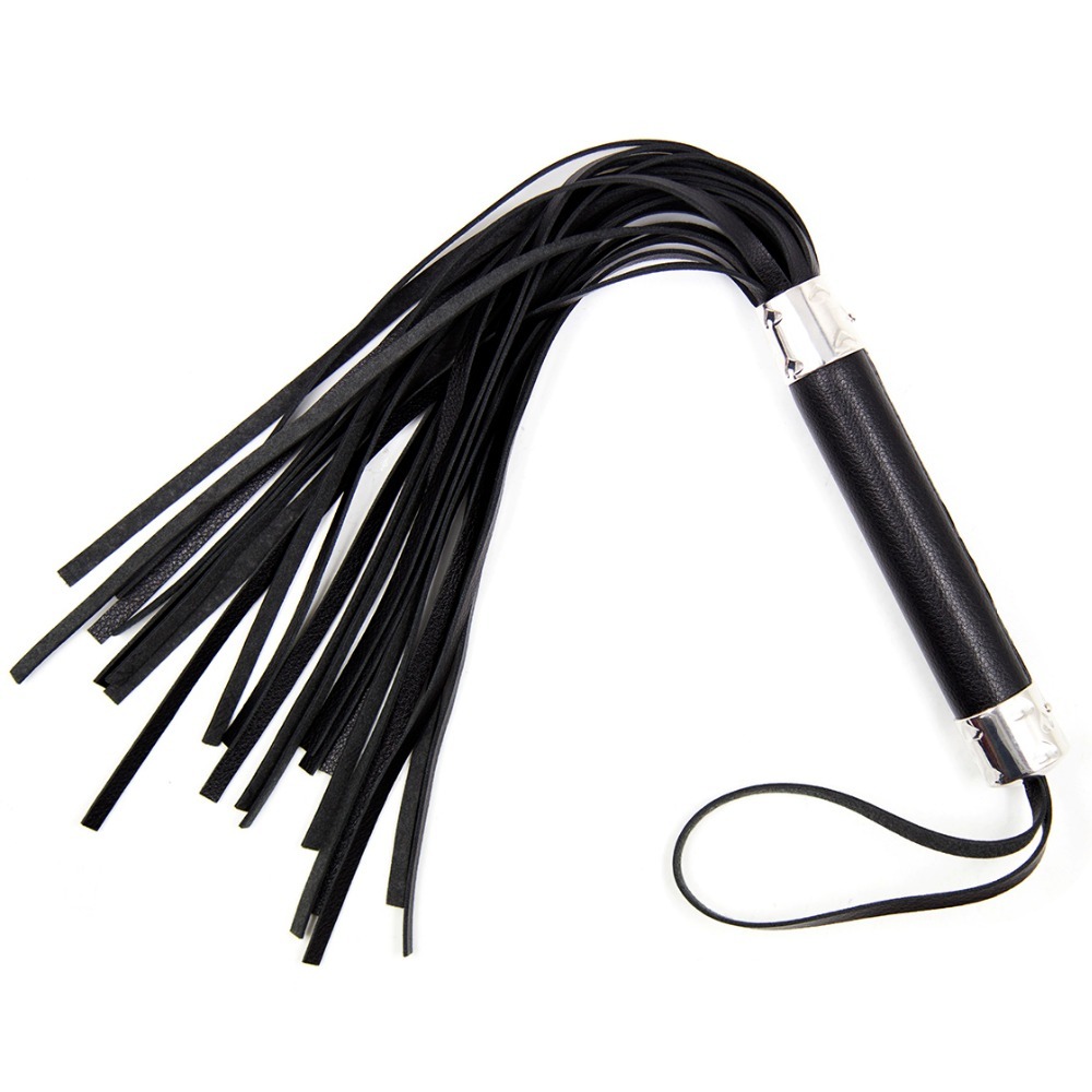 Флоггер с сердцем DS Fetish Flogger M black with heart metal