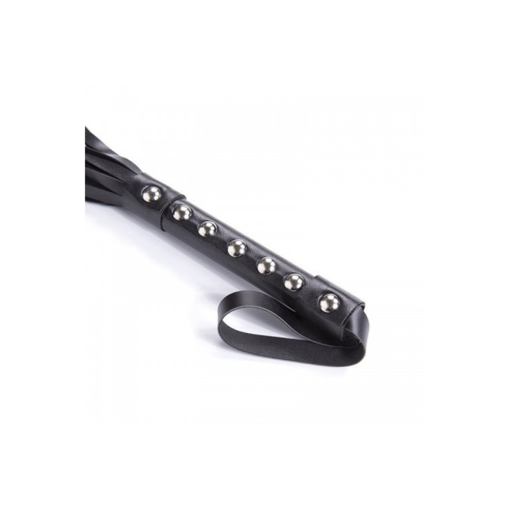 Флоггер с шипами черный DS Fetish Studded flogger black