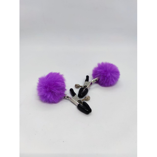 Зажимы на соски DS Fetish Nipple clamps metal poliester violet