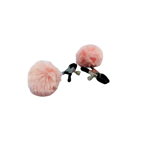 Зажимы на соски DS Fetish Nipple clamps metal poliester pink