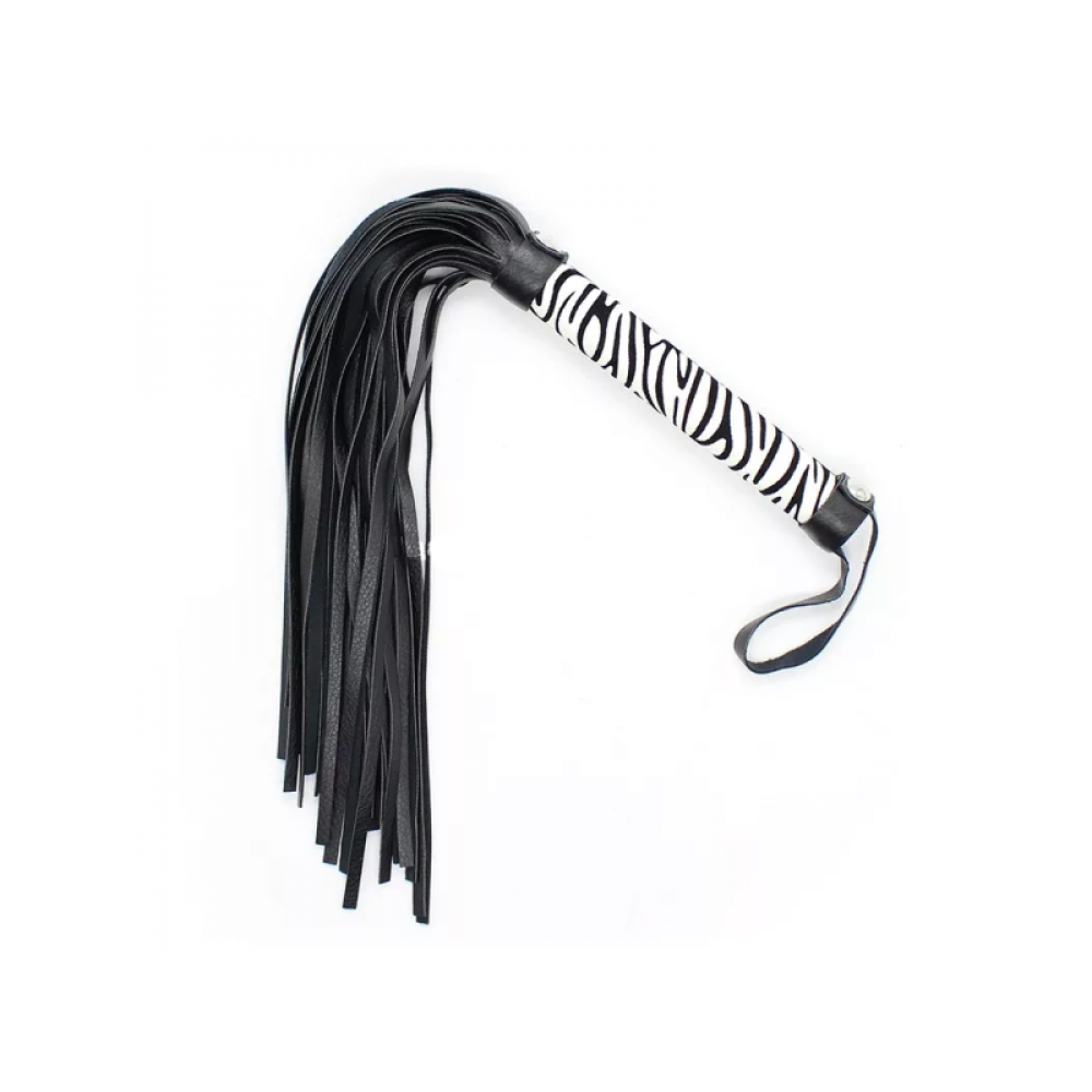 Флоггер DS Fetish Leopard flogger M black/white