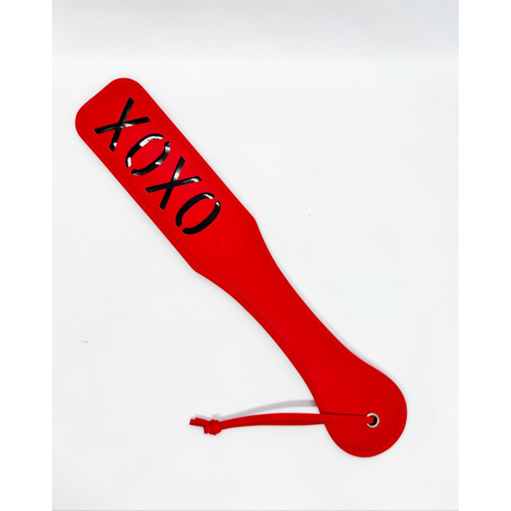 Шлепалка DS Fetish XOXO Paddle round angle red