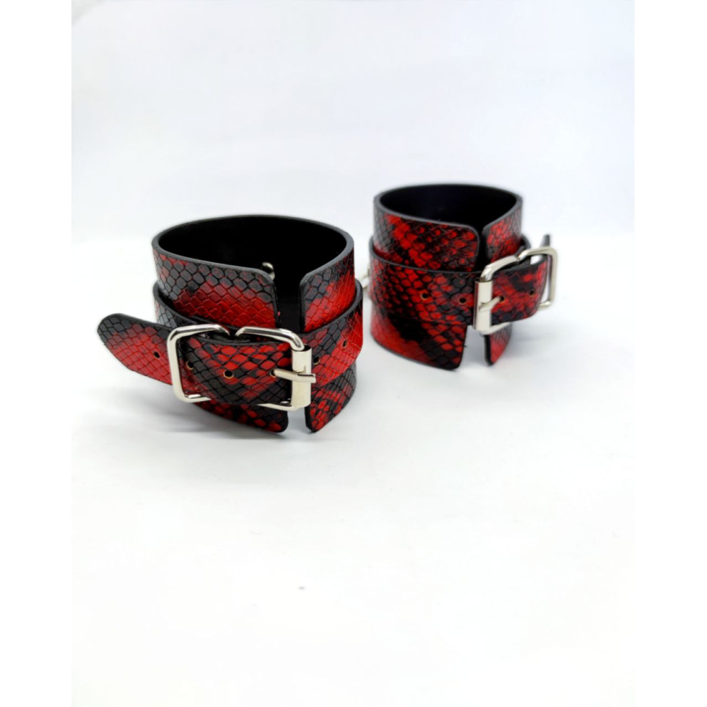 Система фиксации DS Fetish Ankle and hand cuff black/red