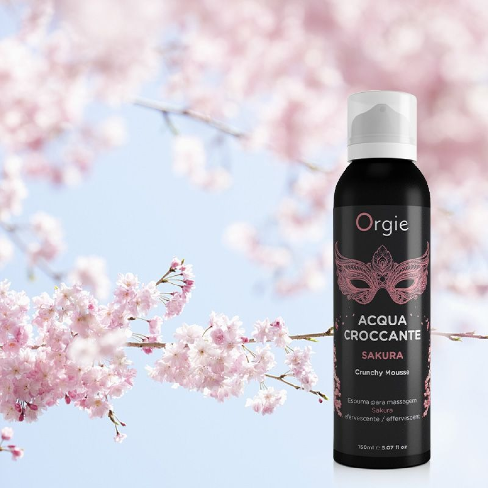 Шипучая увлажняющая пенка для массажа Acqua Crocante, Аромат: сакура, Orgie