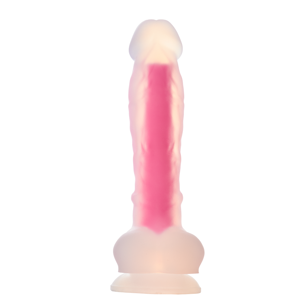 Светящийся фаллоимитатор Dream Toys RADIANT SOFT SILICONE GLOW IN THE DARK DILDO LARGE PINK