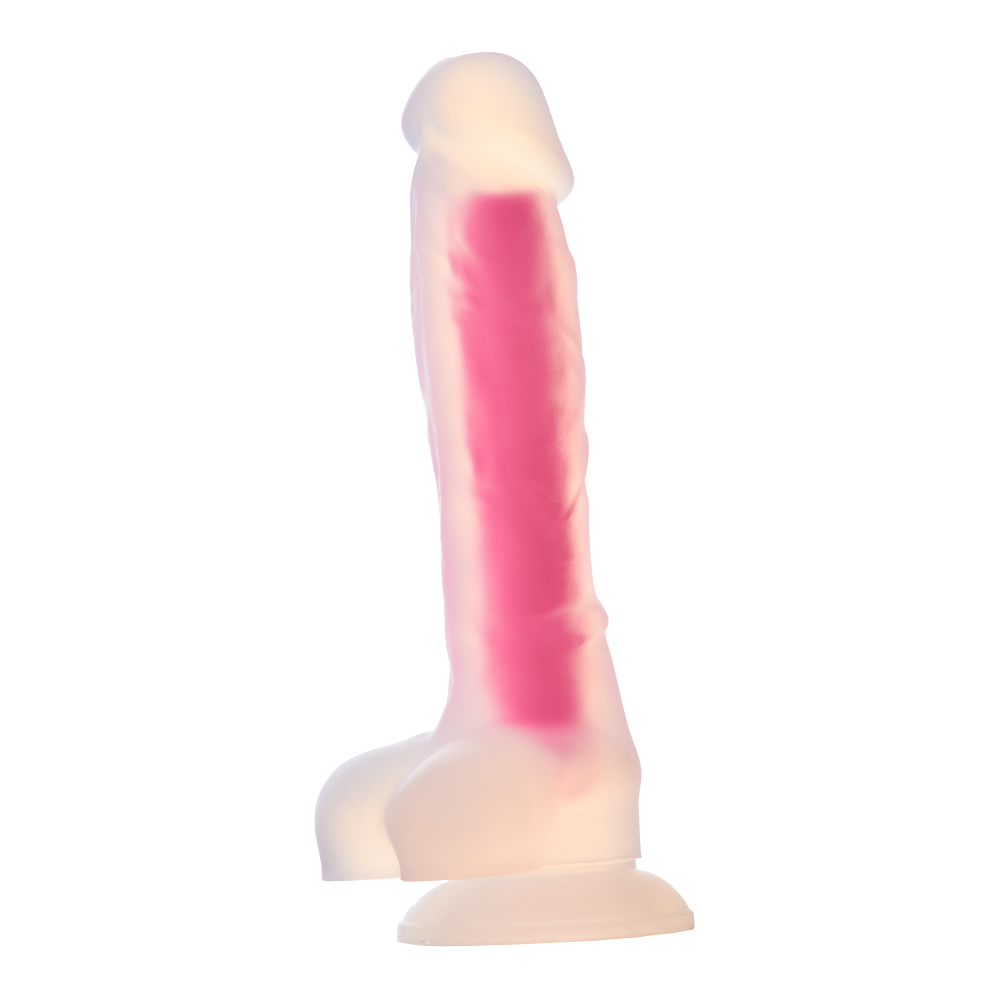 Светящийся фаллоимитатор Dream Toys RADIANT SOFT SILICONE GLOW IN THE DARK DILDO LARGE PINK