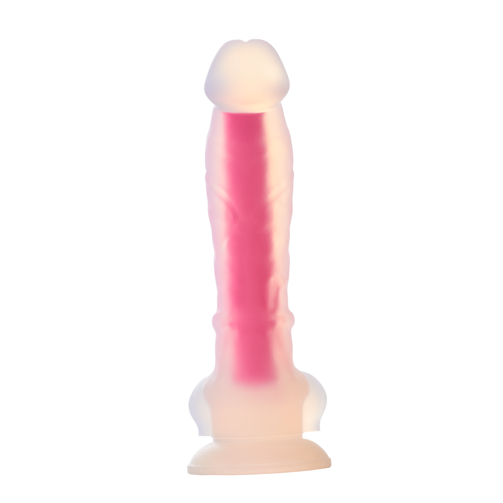 Светящийся фаллоимитатор Dream Toys RADIANT SOFT SILICONE GLOW IN THE DARK DILDO LARGE PINK