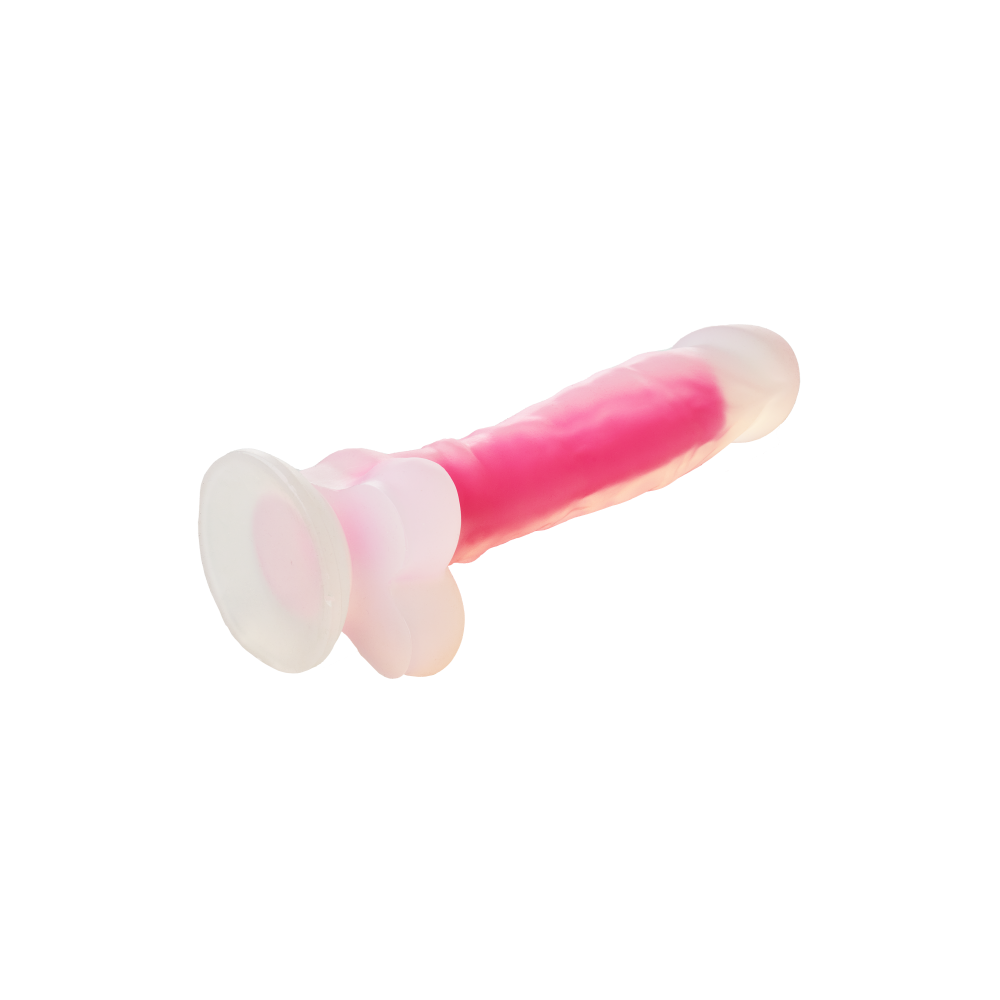 Светящийся фаллоимитатор Dream Toys RADIANT SOFT SILICONE GLOW IN THE DARK DILDO LARGE PINK