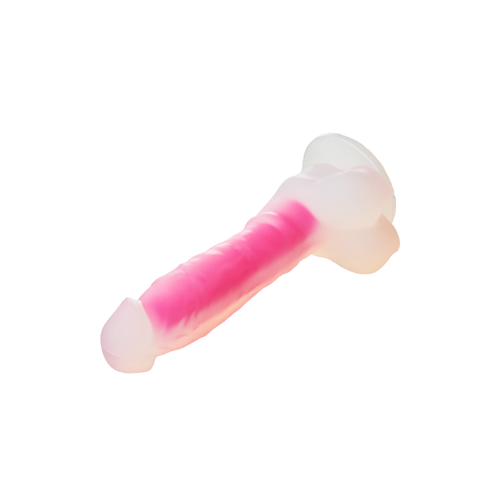 Светящийся фаллоимитатор Dream Toys RADIANT SOFT SILICONE GLOW IN THE DARK DILDO LARGE PINK