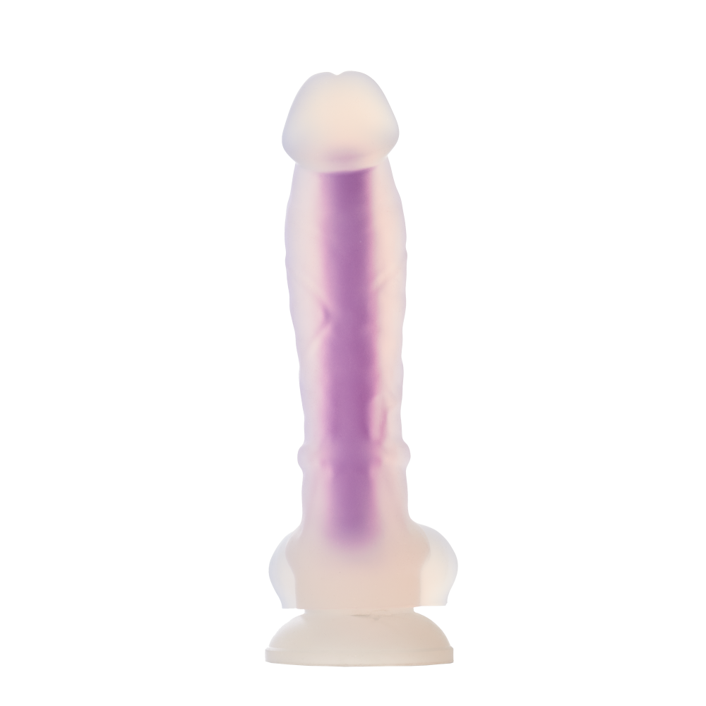 Светящийся фаллоимитатор Dream Toys RADIANT SOFT SILICONE GLOW IN THE DARK DILDO MEDIUM PURPLE